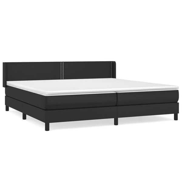 vidaXL Boxspringbett mit Matratze Schwarz 200x200 cm Kunstleder