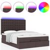 vidaXL Ottoman-Bett mit Matratze & LEDs Dunkelbraun 140x190 cm Stoff