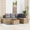vidaXL Gartensofa-set mit Kissen 4 pcs Beige und Hellgrau Polyrattan