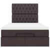 vidaXL Ottoman-Bett mit Matratze & LEDs Dunkelbraun 120x190 cm Stoff