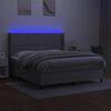 vidaXL Boxspringbett mit Matratze & LED Hellgrau 160x200 cm Stoff