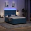 vidaXL LED Boxspringbett mit Matratze Dunkelblau 140 x 200 cm Stoff