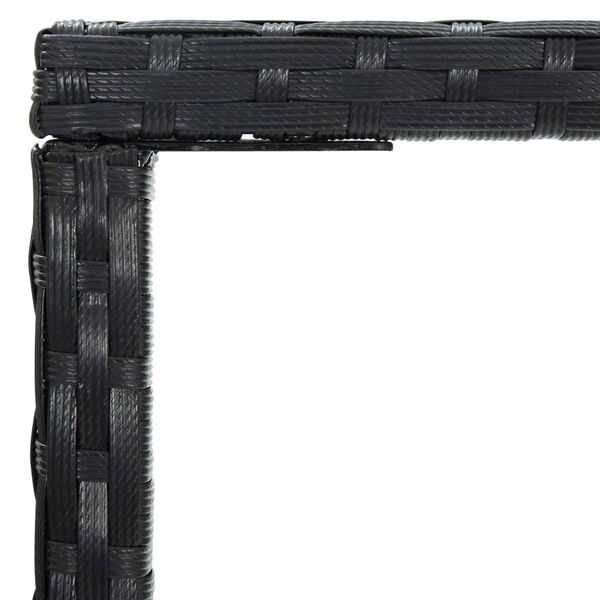 vidaXL Garten-Bartisch Schwarz 70x70x110 cm Poly Rattan und Glas