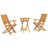 vidaXL Klapp Bistro Set 3 pcs Braun Massivholz Akazie