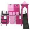 vidaXL Kinderloftbett Schwarz und Pink 90 x 200 cm Metall