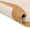 vidaXL Teppich Geflochten Weiß & Natur 90 cm Jute & Baumwolle Rund