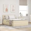 vidaXL Bett mit Stauraum und LED mit Matratze Creme 140 x 200 cm Stoff