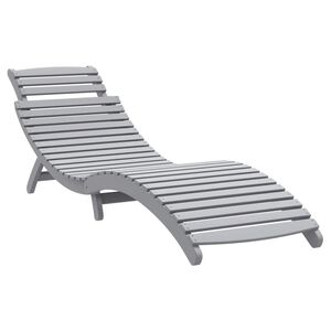 vidaXL Sonnenliege Grau 184x55x64 cm Massivholz Akazie