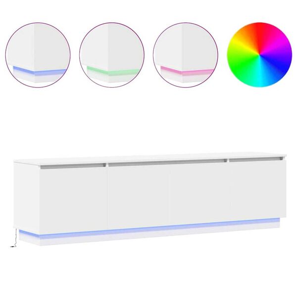 vidaXL LED-TV-Dashboard Weiß 180 x 38 x 49 cm Holzwerkstoff