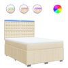 vidaXL Boxspringbett mit Matratze Creme 140x190 cm Stoff