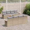 vidaXL Garten-Sofa-Set mit Kissen mit Kissen 7 pcs Beige und Hellgrau