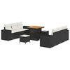 vidaXL Gartensofa-set mit Kissen 9 pcs Schwarz Poly Rattan