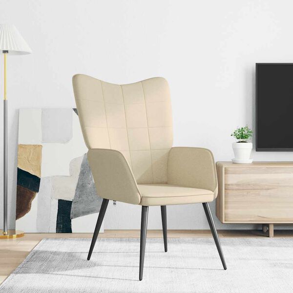 vidaXL Relaxsessel Creme Stoff