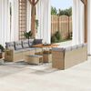 vidaXL Gartensofa-set mit Kissen 11 pcs Beige und Hellgrau Poly-Rattan