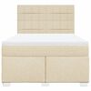 vidaXL Boxspringbett mit Matratze Creme 140x190 cm Stoff