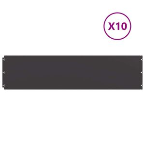 vidaXL Rasenkanten 10 Stk. Schwarz 25x103 cm Kaltgewalzter Stahl