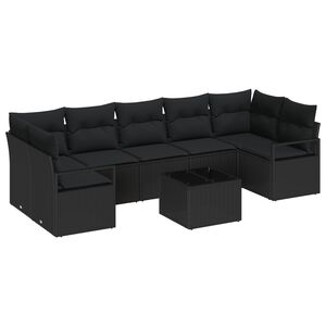 vidaXL Sofa Set 8 pcs Schwarz Poly-Rattan