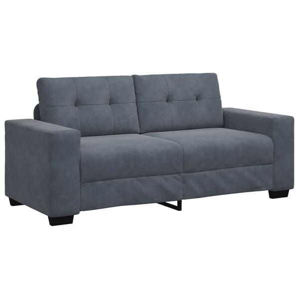 vidaXL Zweisitzer-Sofa Dunkelgrau 180x77x82 cm Samt