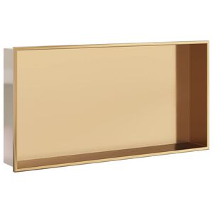 vidaXL Duschnische Golden Geb&uuml;rstet 62x32x9 cm Edelstahl