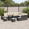 vidaXL Garten-Sofa-Set mit Speicher 12 pcs Schwarz Poly Rattan