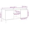 vidaXL TV-Schrank mit Massivholz-Beinen Grau Sonoma 103,5x35x50 cm