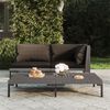 vidaXL Garten-Couchtisch Dunkelgrau Halbrundes Poly Rattan