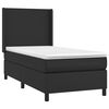 vidaXL Boxspringbett mit Matratze & LED Schwarz 90x190 cm Kunstleder
