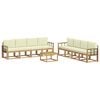vidaXL Outdoor-Sofagarnitur 9 Stk. Wei&szlig; und Creme