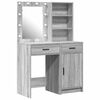 vidaXL Schminktischset mit LED 2 Stk. Graues Sonoma Holzwerkstoff