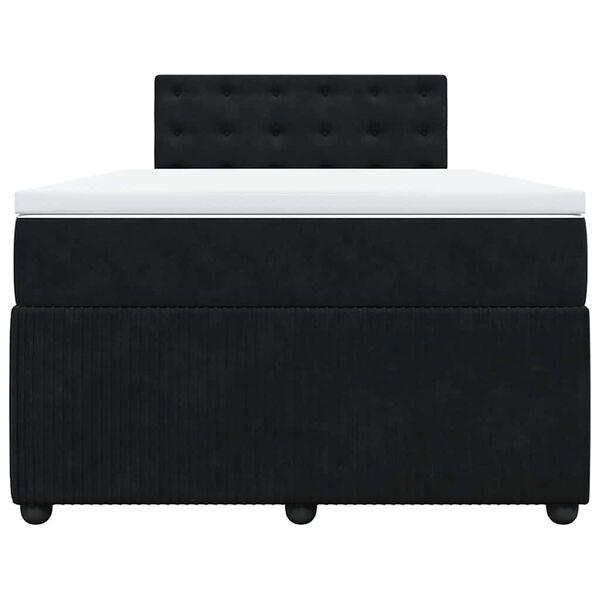 vidaXL Boxspringbett mit Matratze Schwarz 120x200 cm Samt