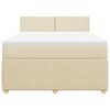 vidaXL Boxspringbett mit Matratze Creme 140x190 cm Stoff