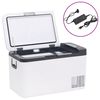 vidaXL K&uuml;hlbox mit Griff und Adapter Schwarz und Wei&szlig; 25 L PP & PE