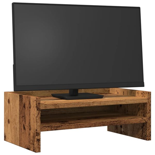 vidaXL Monitorst&auml;nder Altholz-Optik 42x24x16 cm Holzwerkstoff