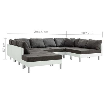vidaXL Modulares Sofa Kunstleder Weiß