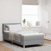 vidaXL Boxspringbett mit Matratze Hellgrau 200 x 90 cm Stoff