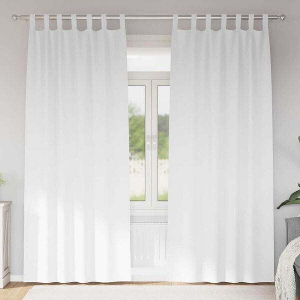 vidaXL Verdunkelungs-Vorh&auml;nge mit Ringen 2 pcs Reinwei&szlig; 225 x 140 cm