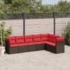 vidaXL 7-tlg. Garten-Sofagarnitur mit Kissen Braun Poly Rattan