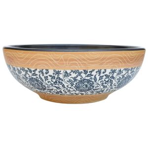 vidaXL Aufsatzwaschbecken Mehrfarbig Rund &Oslash;41x14 cm Keramik