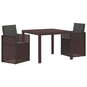 vidaXL Garten Essgruppe 3 stk. Braun und Anthrazit PP