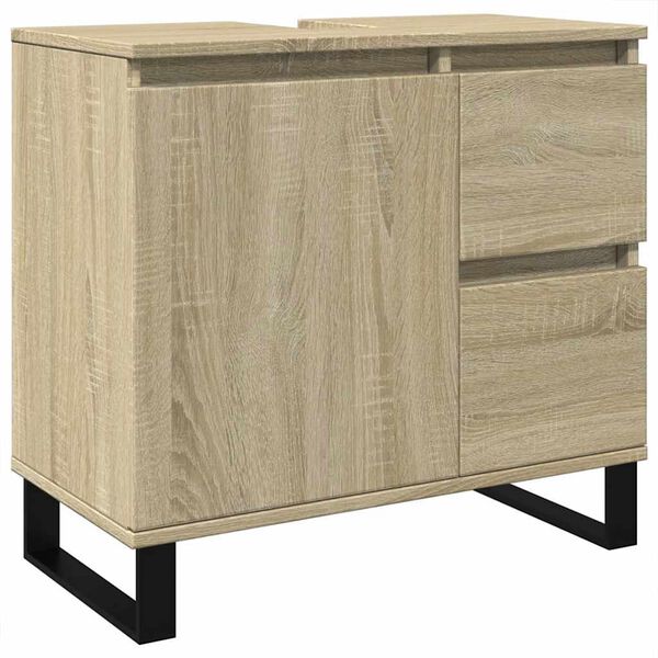 vidaXL Badschrank Sonoma-Eiche 65x33x60 cm Holzwerkstoff