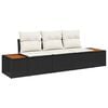 vidaXL Garten-Sofa-Set 3 stk. 3-Sitzanzahl Schwarz und Creme