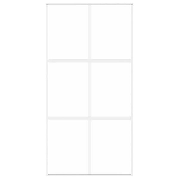vidaXL Schiebet&uuml;r Wei&szlig; 102,5x205 cm Hartglas und Aluminium