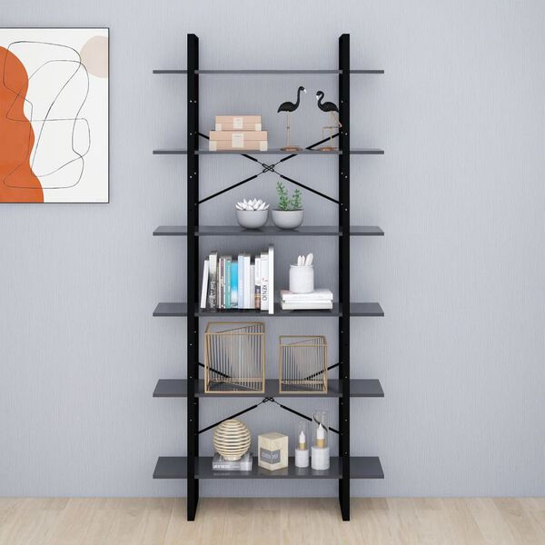 vidaXL Hochschrank Grau 100x30x210 cm Holzwerkstoff