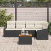 vidaXL Gartensofa-set mit Kissen 6 pcs Schwarz Poly-Rattan