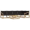 vidaXL Outdoor-Sofagarnitur 6 pcs Wei&szlig; und Schwarz 79 x 79 x 37 cm