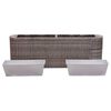 Garten-Hochbeet 120x24x40cm Poly Rattan Grau