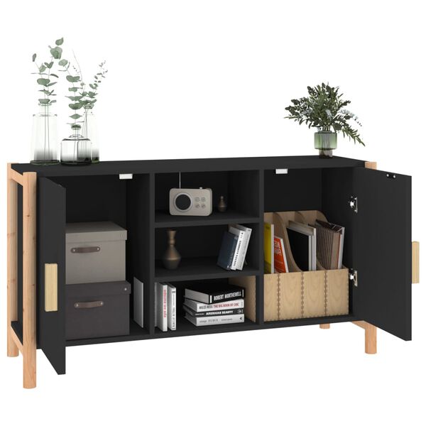 vidaXL Sideboard Schwarz 107x38x60 cm Holzwerkstoff