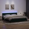 vidaXL Boxspringbett mit Matratze & LED Dunkelgr&uuml;n 200x210 cm Samt
