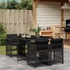 vidaXL 5-tlg. Garten-Essgruppe mit Kissen Schwarz Poly Rattan