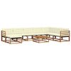 vidaXL Outdoor-Sofagarnitur 9 pcs Natur und Creme Massivholz Akazie